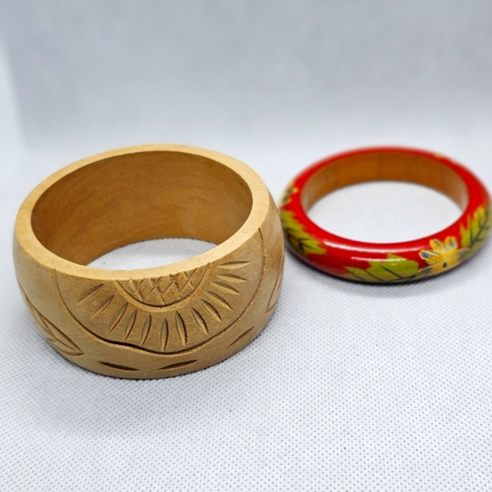 BOHO Wooden Bangles lot of 2